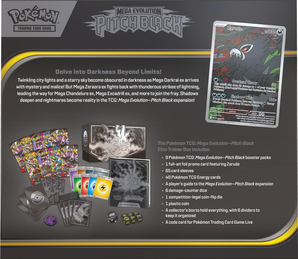 PREORDER Pokémon TCG: Mega Evolution - Pitch Black - Elite Trainer Box